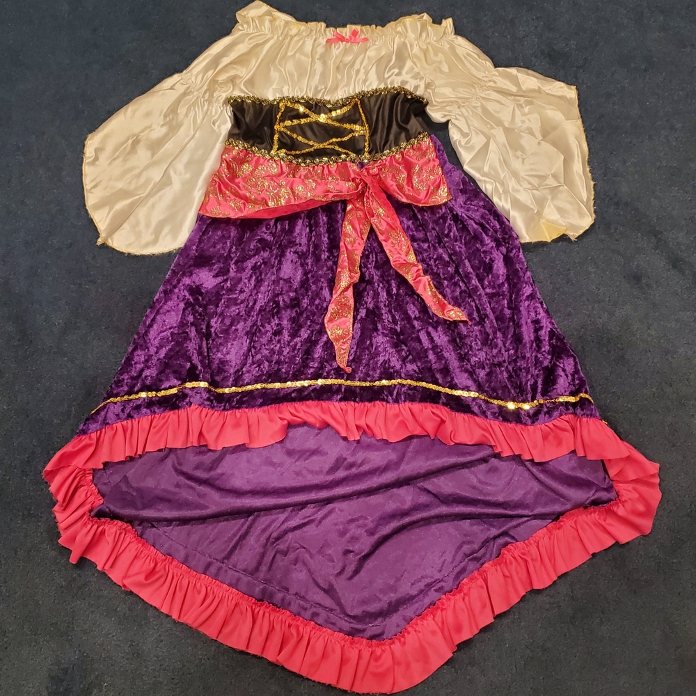 Kids Gypsy Costume with Purple and Gold Accents